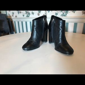 Black leather ankle boot